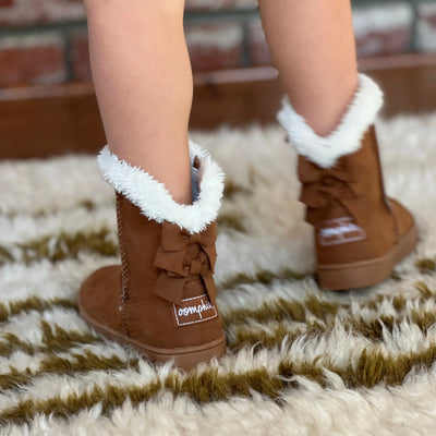 Daniela Girls Zip Up Boot in Chestnut