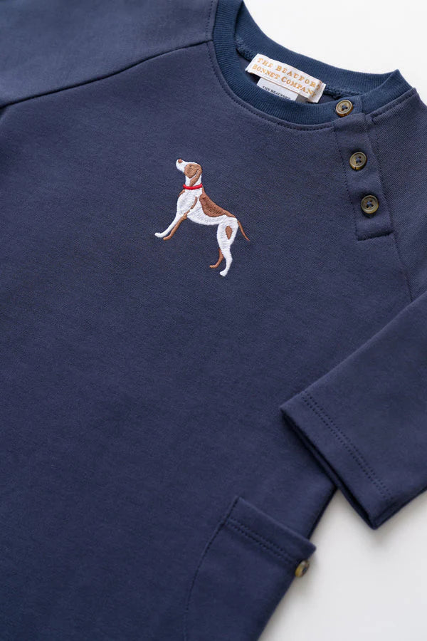 Rayburn Romper Pima Nantucket Navy, Dog