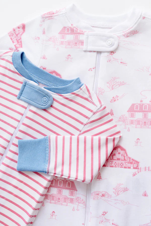 Knox's Night Night Footed Nantucket Red Stripe, Barrington Blue