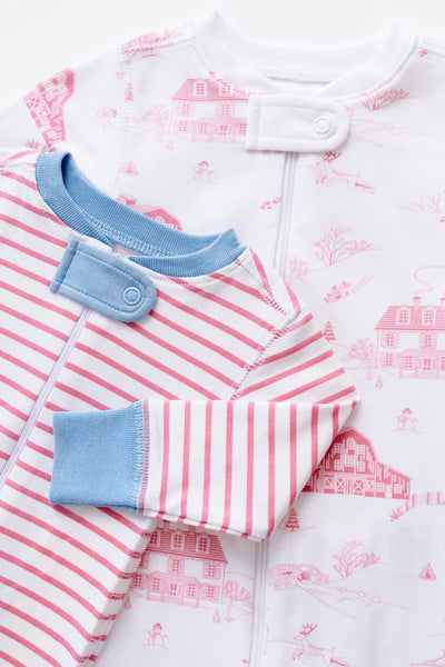 Knox's Night Night Footed Nantucket Red Stripe, Barrington Blue