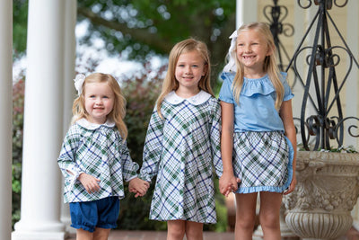 Presley Kait Ivy League Plaid LS Dress