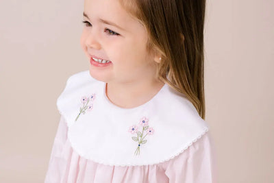 Sandra Dress Long Sleeve Blessing Pink Batiste, Flowers