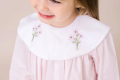 Sandra Dress Long Sleeve Blessing Pink Batiste, Flowers