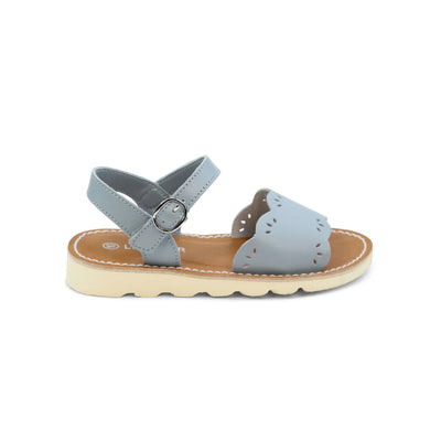 Ella Scalloped Sandal Dusty Blue