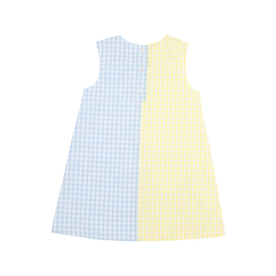 Kennedy Colorblock Dress Lake WY Gingham Buck Blue