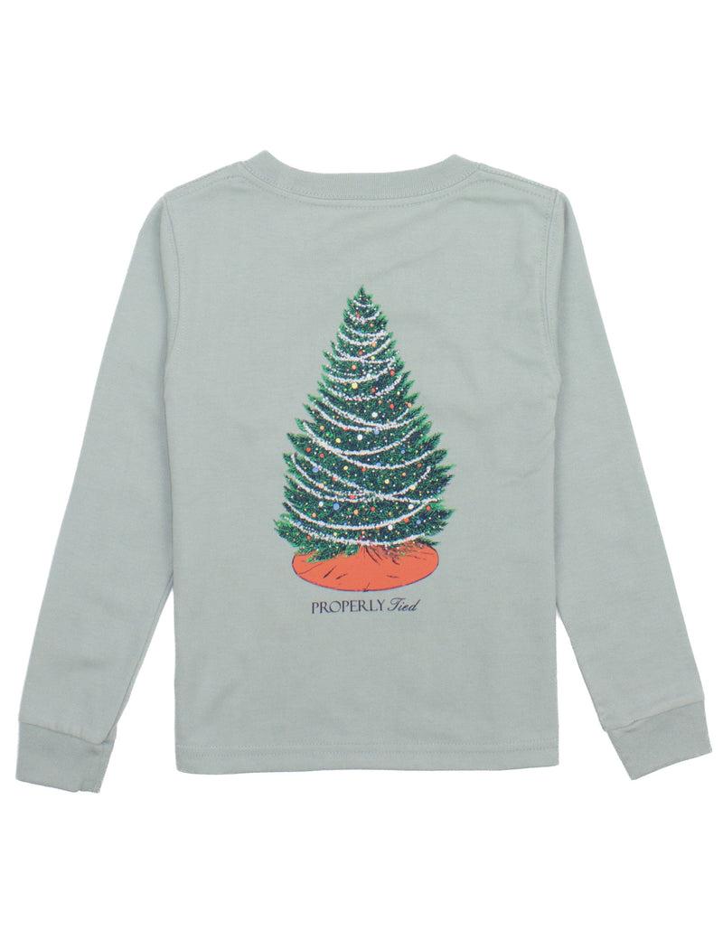 LD Christmas Tree LS Tee Chrome Gray