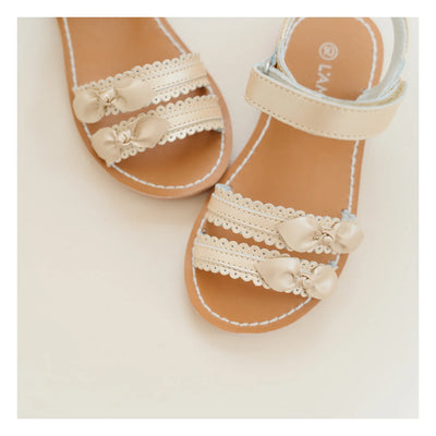 Josie Scalloped Sandal Champagne