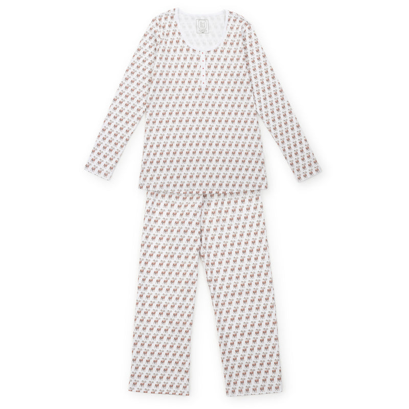 Ladies Calli Pajama Pant Set Festive Deer