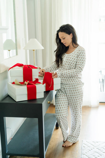 Ladies Calli Pajama Pant Set Festive Deer