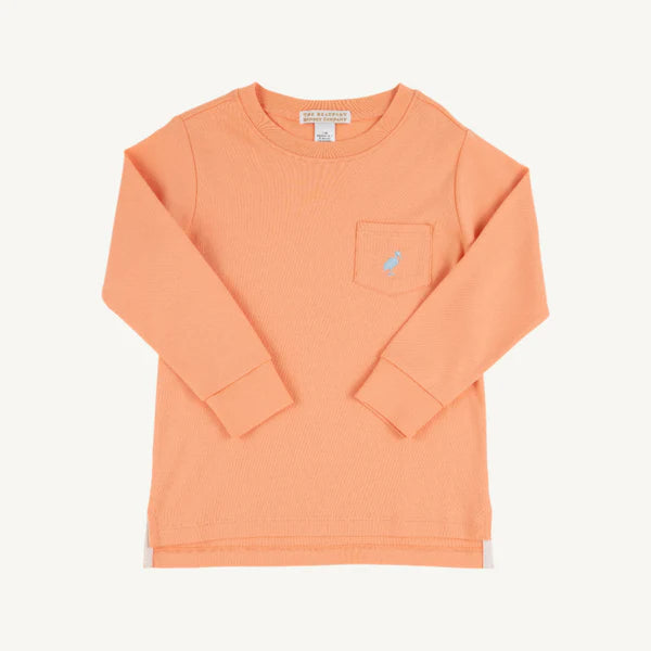 LS Carter Crewneck Seashore Sherbet with Buckhead Blue Stork