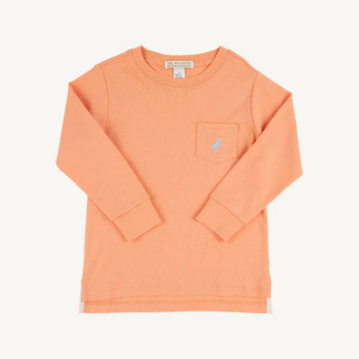 LS Carter Crewneck Seashore Sherbet with Buckhead Blue Stork