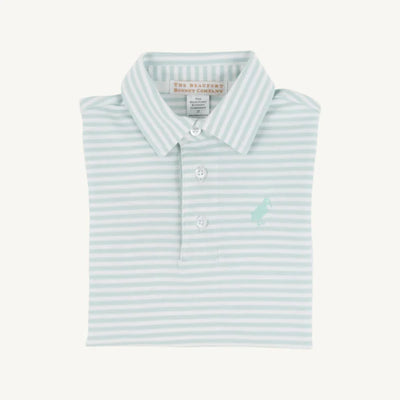 Prim & Proper Polo Old Greenwich Green Stripe