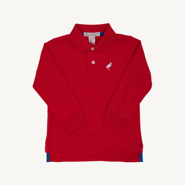 LS Prim & Proper Polo & Onesie Richmond Red with Worth Avenue White Stork