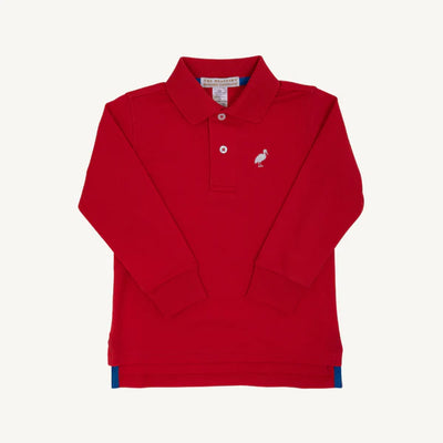 LS Prim & Proper Polo & Onesie Richmond Red with Worth Avenue White Stork
