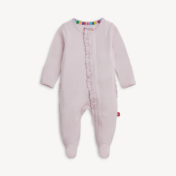 Grape Ice Modal Magnetic Footie with Ruffles