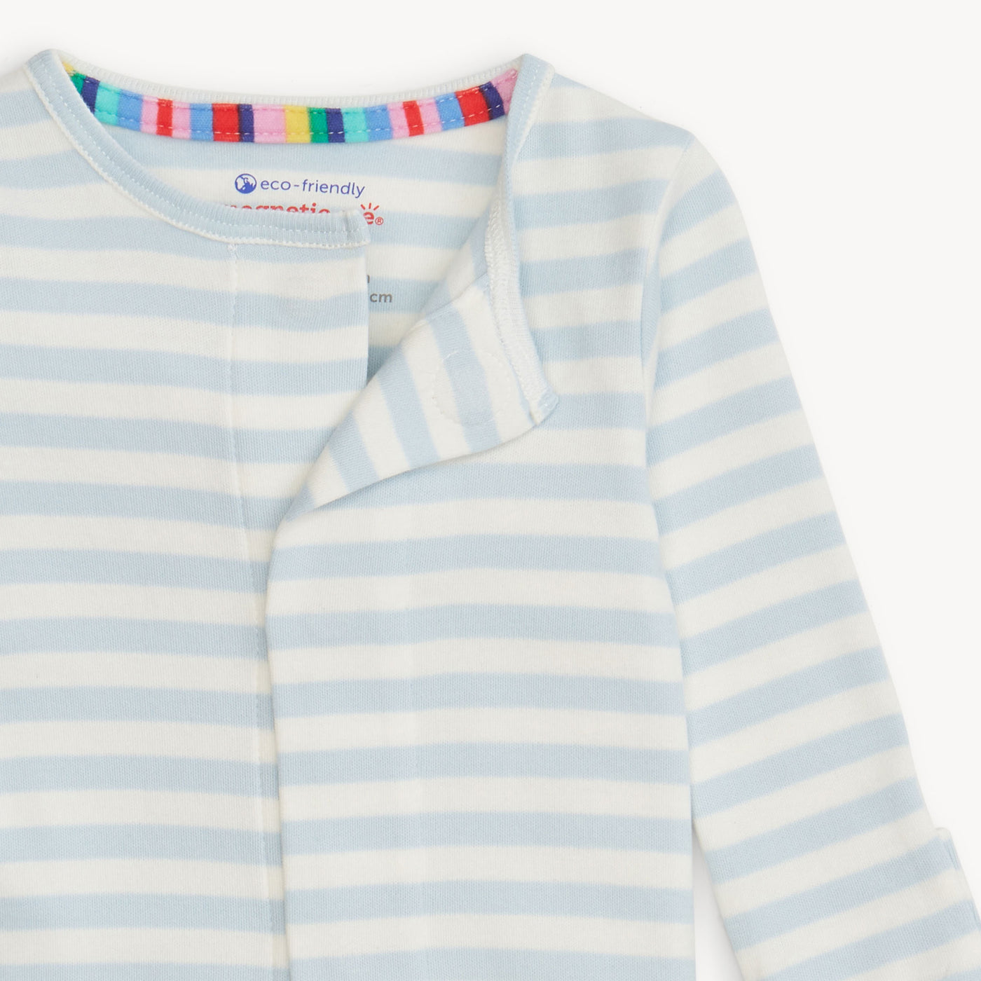 Blue Stripe Organic Cotton Magnetic Coveral