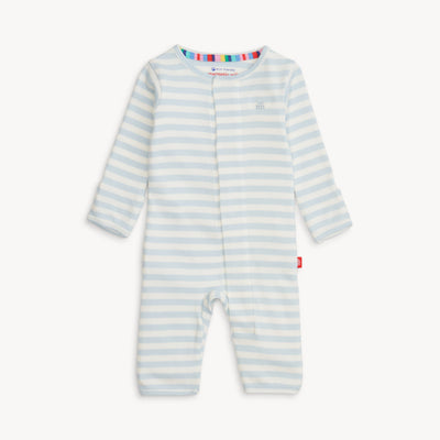 Blue Stripe Organic Cotton Magnetic Coveral
