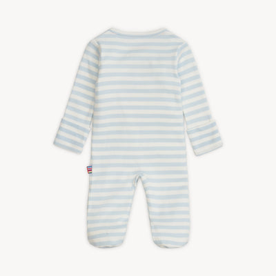 Blue Stripe Organic Cotton Magnetic Footie