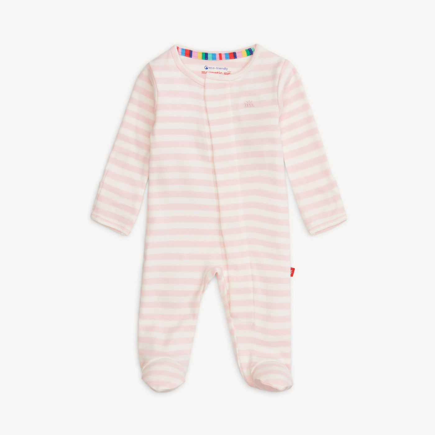 Pink Stripe Organic Cotton Magnetic Footie