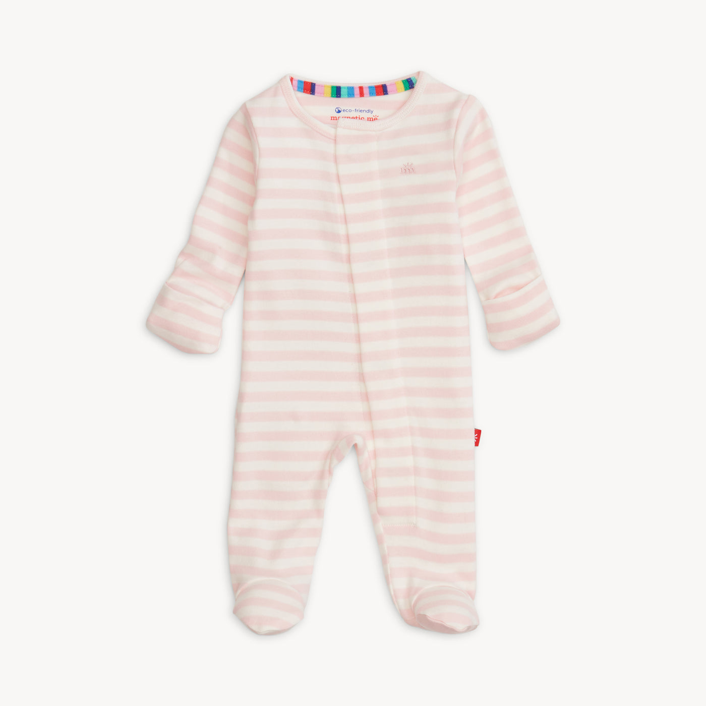 Pink Stripe Organic Cotton Magnetic Footie