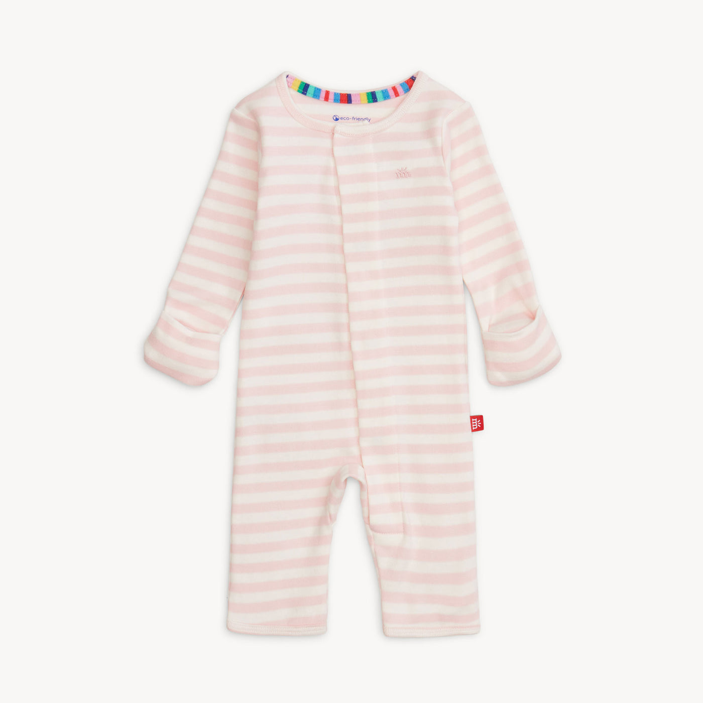 Pink Stripe Magnetic Organic Cotton Coverall