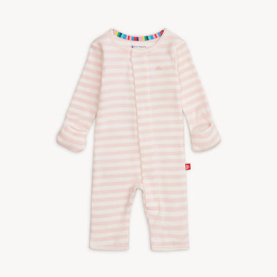 Pink Stripe Magnetic Organic Cotton Coverall