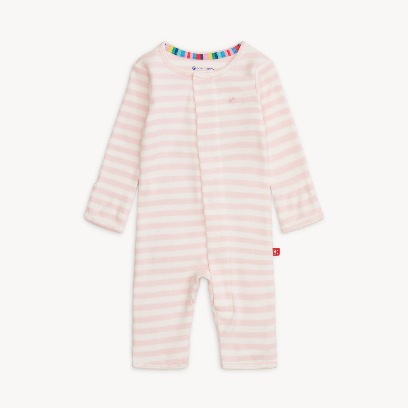 Pink Stripe Magnetic Organic Cotton Coverall