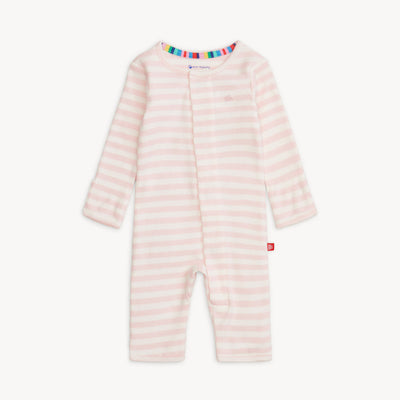 Pink Stripe Magnetic Organic Cotton Coverall