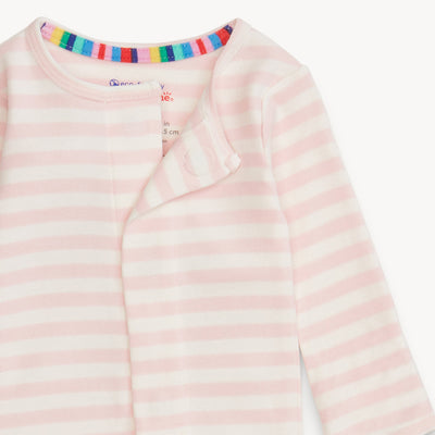 Pink Stripe Magnetic Organic Cotton Coverall