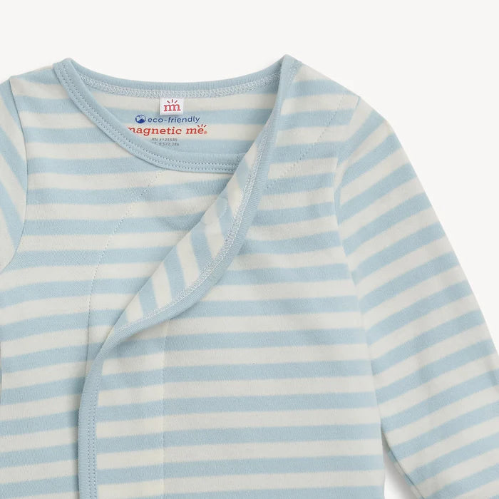 Blue Stripe Magnetic Gown & Hat Set