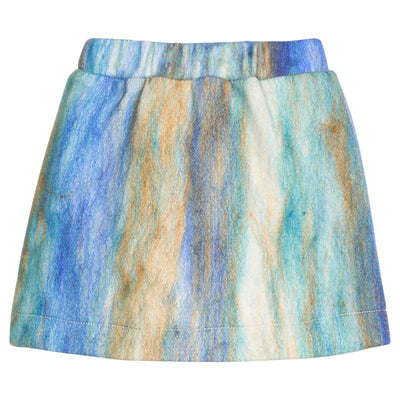 Mini Skirt Blue Multi Stripe Wool