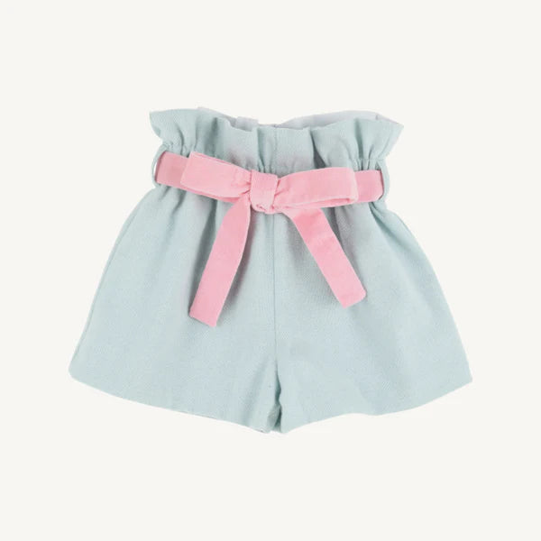 Maddie Bea Bag Shorts Old Greenwich Green Herringbone