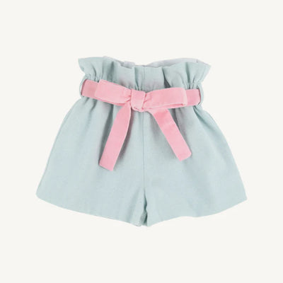 Maddie Bea Bag Shorts Old Greenwich Green Herringbone