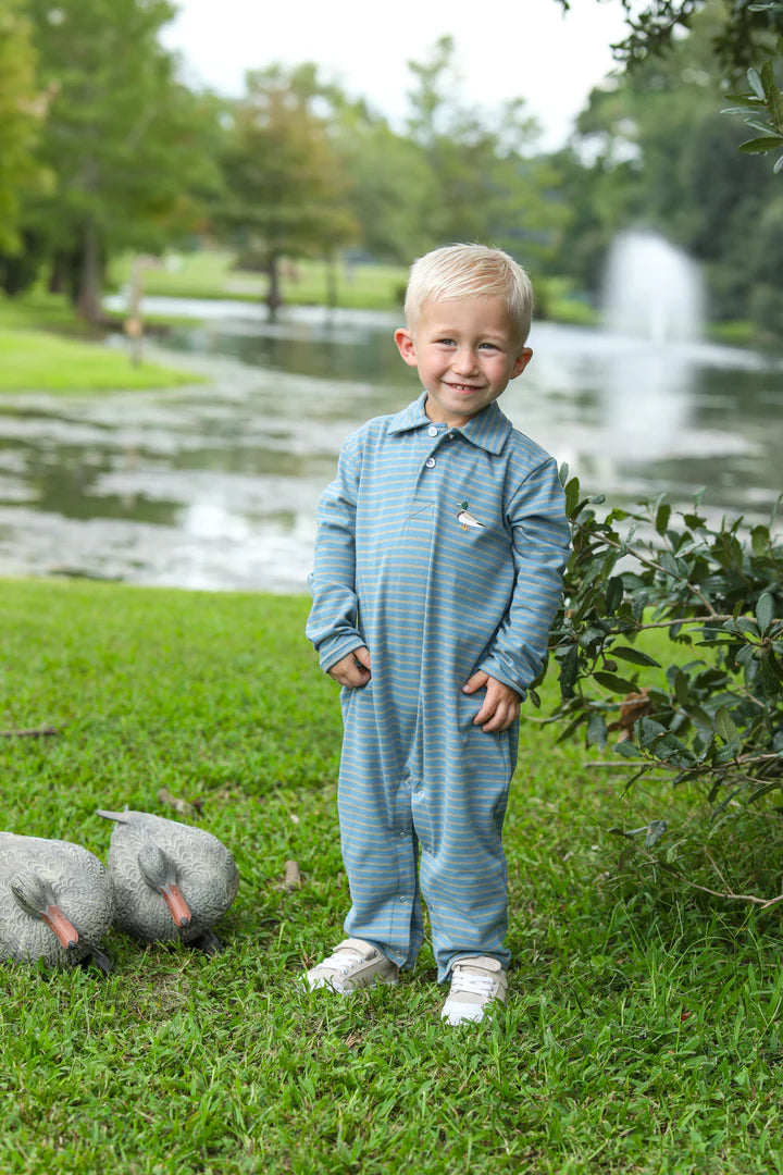 Mallard Embroidery Polo Romper