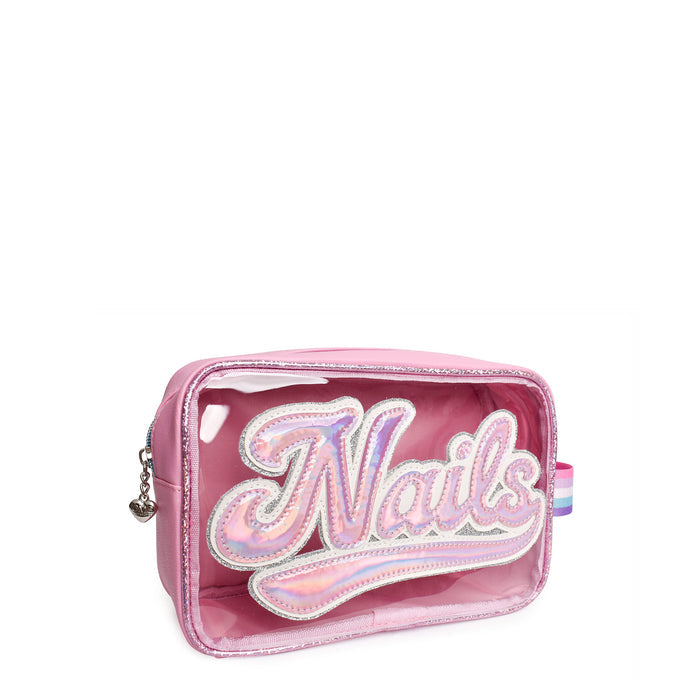 "Nails" Pink Peekaboo Pouch