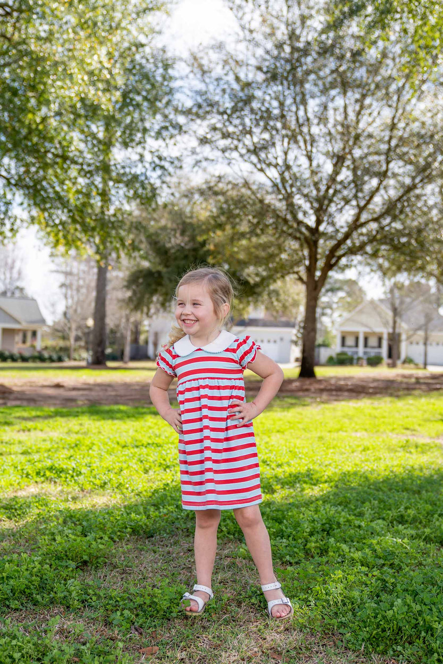 Blue & Red Striped Play Dress