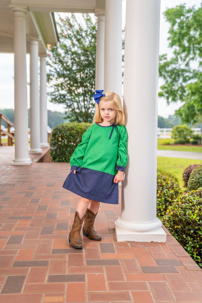 Marie Navy Colorblock Dress