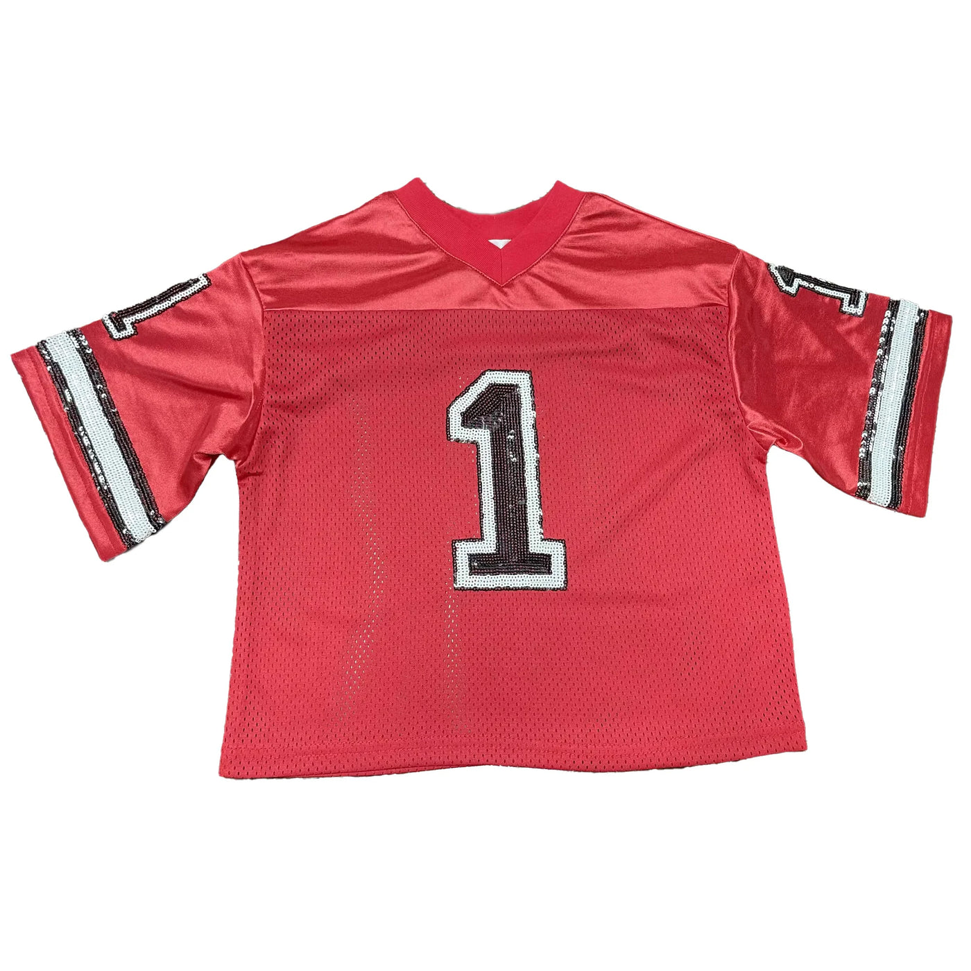 Red and Black Sequin Jersey