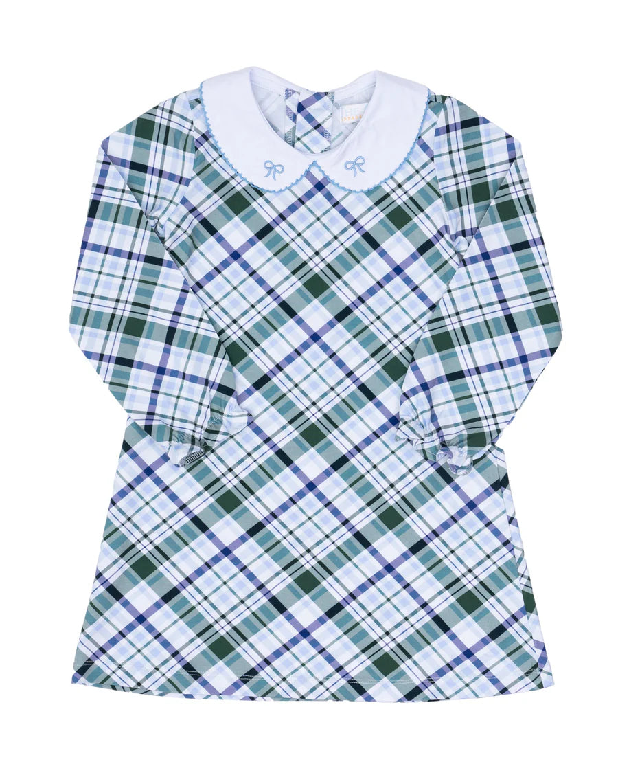 Presley Kait Ivy League Plaid LS Dress