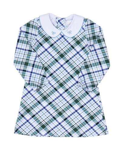 Presley Kait Ivy League Plaid LS Dress