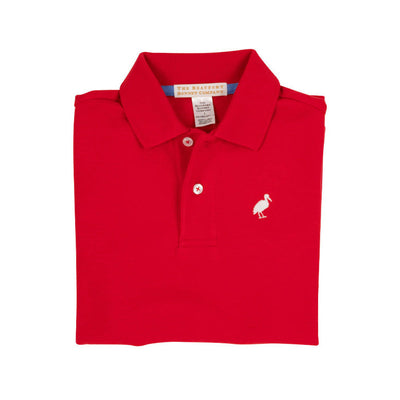 Prim and Proper Polo SS Pima Richmond Red with WAW Stork