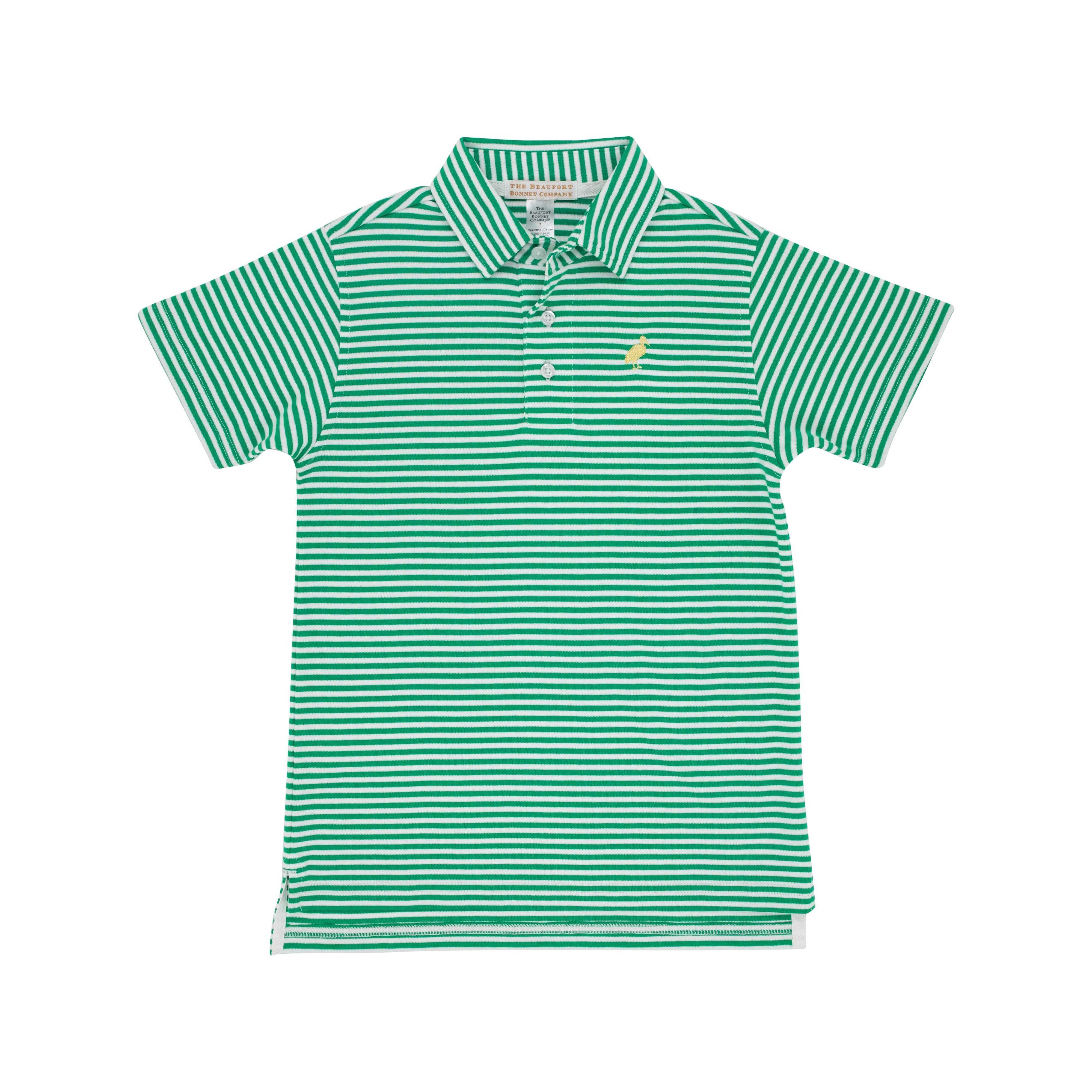 Prim and Proper Polo Kiawah Kelly Green Stripe Bellport Y Stripe SS ...
