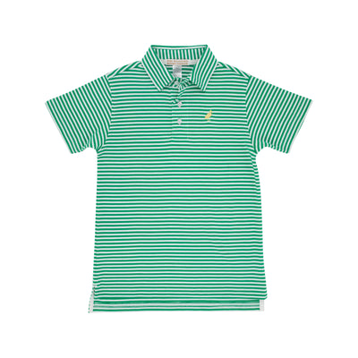 Prim and Proper Polo Kiawah Kelly Green Stripe Bellport Y Stripe SS