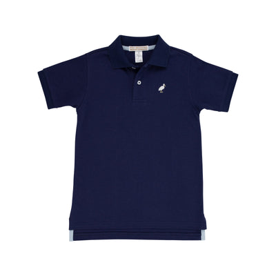Prim and Proper Polo Nantucket Navy Multi Stork SS