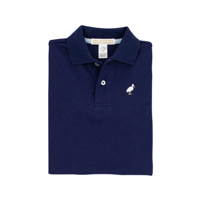 Prim and Proper Polo Nantucket Navy Multi Stork SS