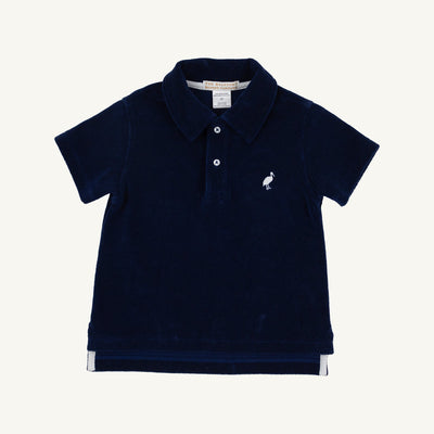 Prim & Proper Polo Terrycloth Nantucket Navy