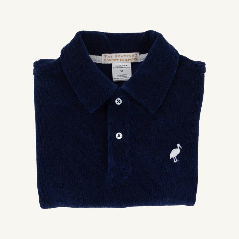 Prim & Proper Polo Terrycloth Nantucket Navy