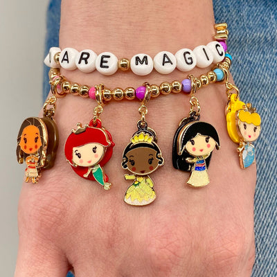 Charm It! Gold Disney Princess Stretch Bead Bracelet