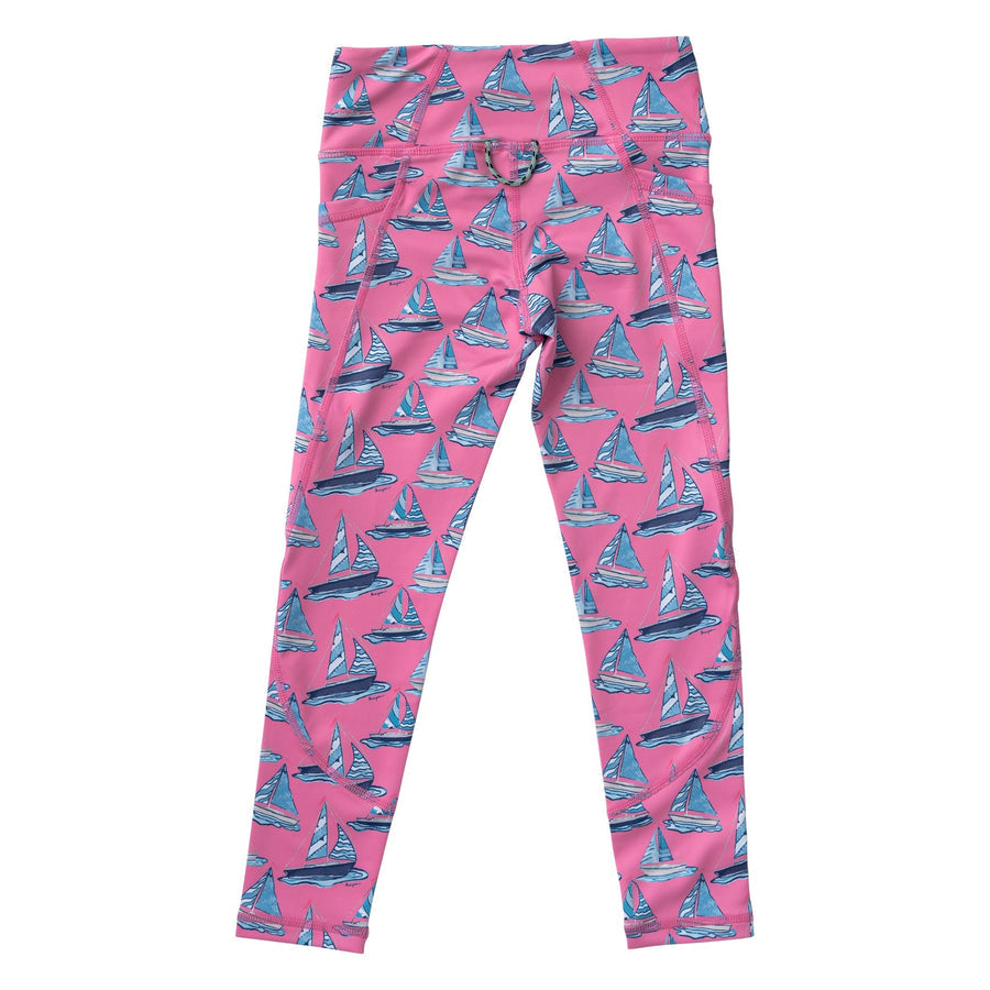 Athletic Legging Pink Cosmos Sailboat