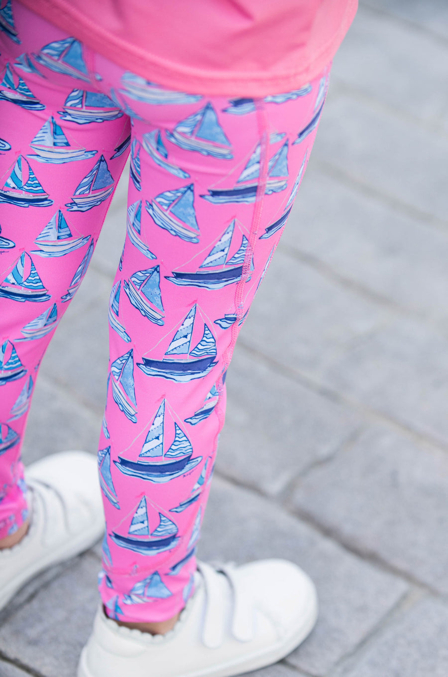 Athletic Legging Pink Cosmos Sailboat